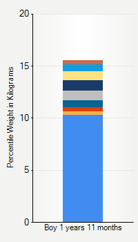 Weight chart for boys 1 year 11 months of age