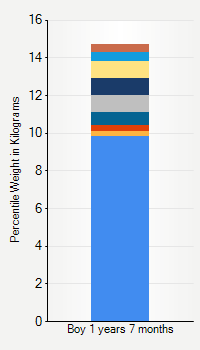 Weight chart for boys 1 year 7 months of age