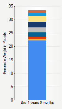 Weight chart for boys 1 year 9 months of age