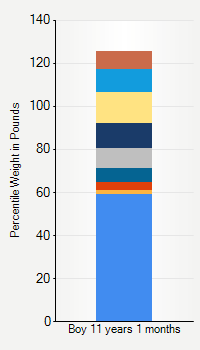 Weight chart for boys 11 years 1 month of age