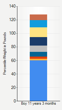 Weight chart for boys 11 years 3 months of age