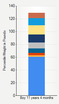 Weight chart for boys 11 years 4 months of age