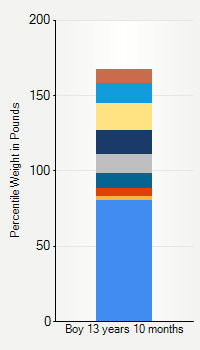 Weight chart for boys 13 years 10 months of age