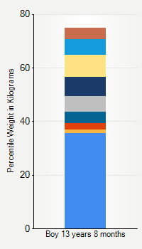 Weight chart for boys 13 years 8 months of age