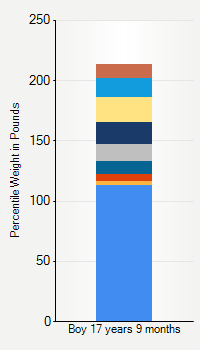 Weight chart for boys 17 years 9 months of age