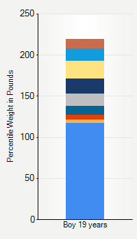 Weight chart for boys 19 years  of age