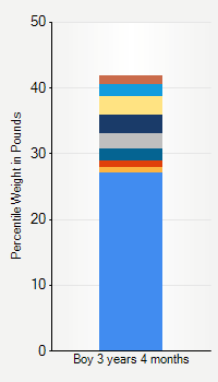 Weight chart for boys 3 years 4 months of age